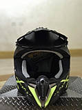 Мото Кросовий шолом, фул фейс + 3 подарунки Окуляри + Рукавички + Балакла, фото 5