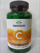 Вітаміни з Шипшиною, Swanson Vitamin C with Rose Hips Timed-Release 500 mg 250 tablets