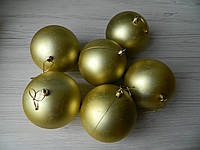 Новогоднее украшение шар матовый золото 10см пачка