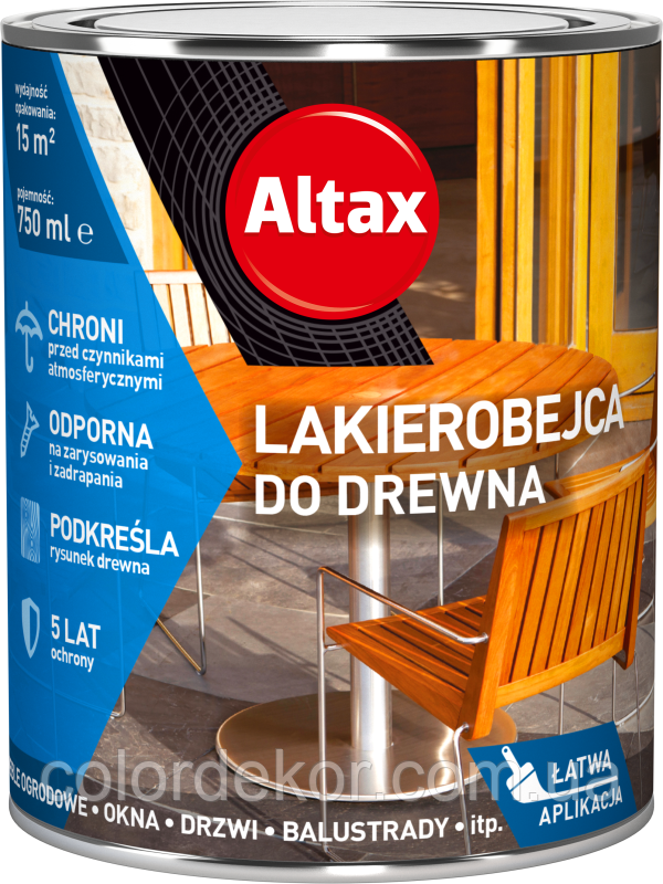 Захисно-декоративне покриття для дерева Altax Lakierobejca (Тік) 0,75 л