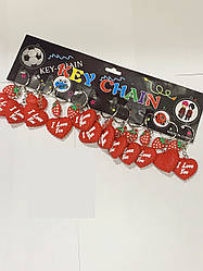 Брелки на ланцюжку Серце I Love you