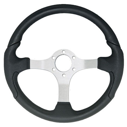 Кермове колесо Ultraflex Nisida B/S 350 мм алюміній, чорний, фото 1
