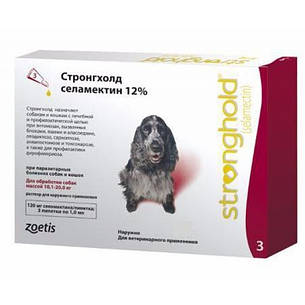 Стронгхолд 120 мг 1 мл (вага 10 - 20 кг) 3 піпетки препарат Антипаразитарный для собак (США, Zoetis 10008310), фото 2