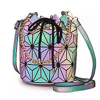 Прогулочная женская сумка хамелон экокожа, Сумка-мешок с геометрическим рисунком Kameliya