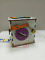 Кубик розвивальний оригінальний, бізіуб із дерева для дитини 12*12*12 Малюк