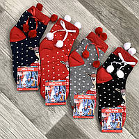 Новогодние носки женские махровые хлопок Новый год Inaltun, Турция, ассорти, 02491
