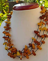 Жіноче намисто, елітне намисто з натурального бурштину, оригінальний подарунок, бурштин підвіска буси
