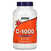 Витамин C-1000, с 100 мг биофлавоноидов, With 100 mg of Bioflavonoids, Now Foods, 250 вегетарианских капсул