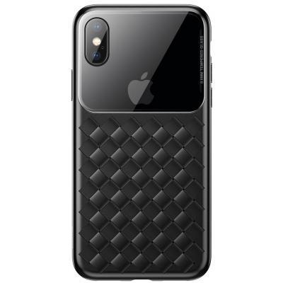 Apple iPhone XS Чохол-накладка Baseus Glass & Weaving Black
