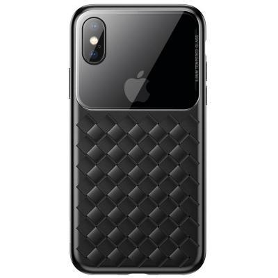 Apple iPhone XS Max Чохол-накладка Baseus Glass & Weaving Black