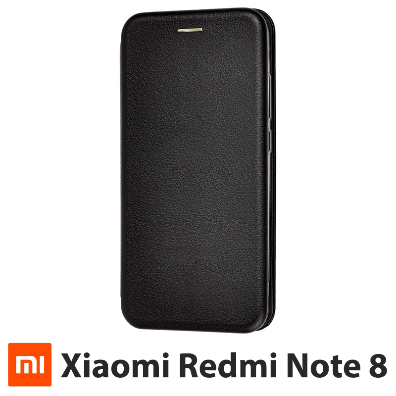 Чохол-книжка Xiaomi Redmi Note 8, шкіряний, чорний, бампер сяомі ксіоми редмі нот 8