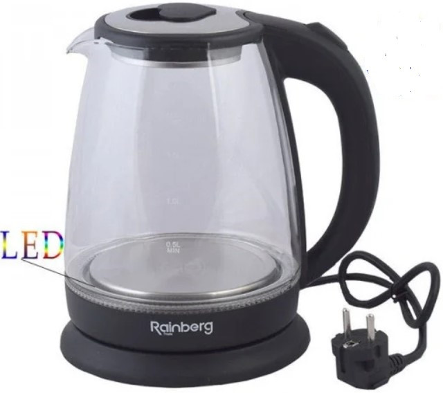 Електрочайник Rainberg RB-902 скляна з LED-підсвічуванням 2,0 л 2000Вт