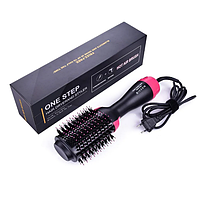 Фен-щетка для волос One Step Hair Dryer 7494 Black/Pink N