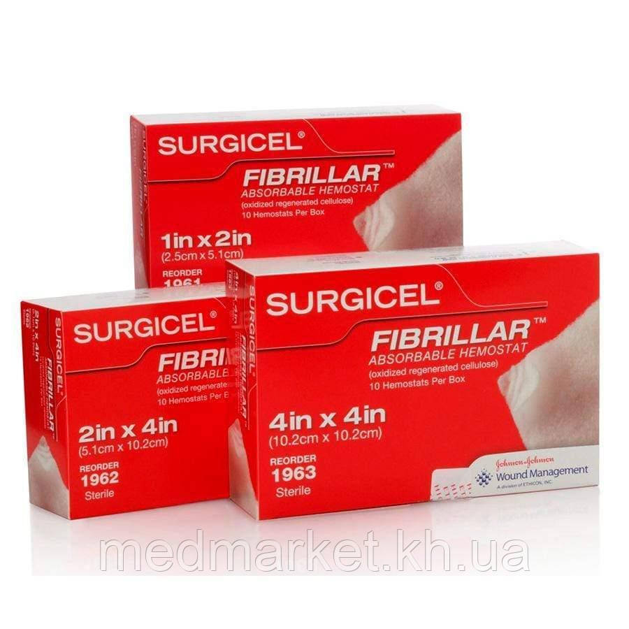 Розсмоктувальний гемостатичний матеріал Ethicon Surgicel Fibrillar 10,2*10,2 см 411963