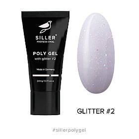 Poly Gel with GLITTER Siller Моделюючий полігель з глітером №2, 30 мл