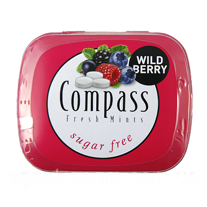 Льодяники лісові ягоди Компас Compass wild berry 14g 12шт/уп 10уп/ящ (Код: 00-00005459), фото 1