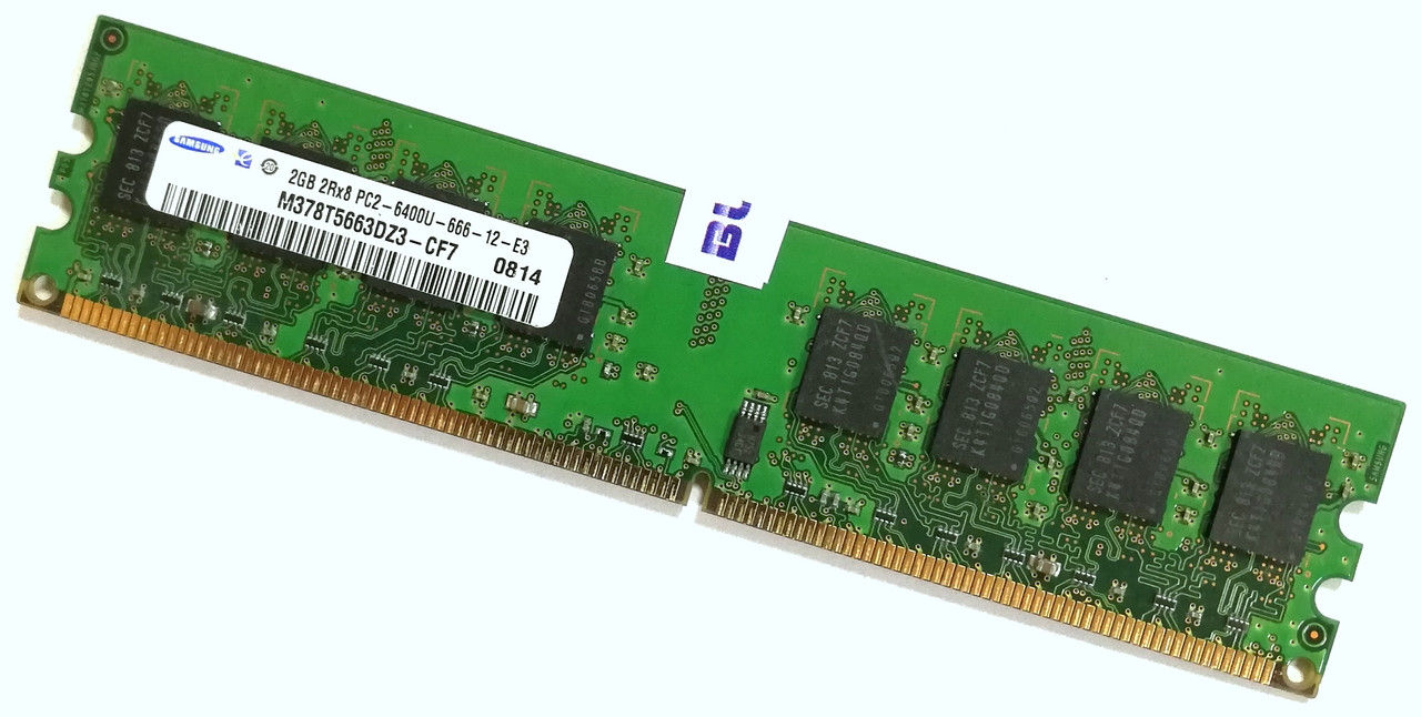 Оперативна пам'ять Samsung DDR2 2Gb 800MHz PC2 6400U 2R8 CL6 (M378T5663DZ3-CF7) Б/У