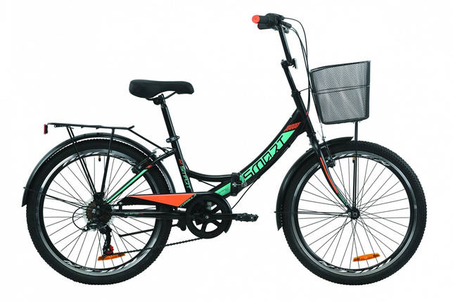 Велосипед 24" Formula SMART 7 з кошиком 2020 (чорно-фіолетовий), фото 2