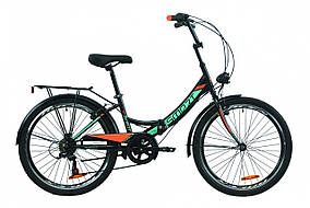 Велосипед 24" Formula SMART 7 з ліхтарем 2020 (чорно-помаранчевий з бірюзовим (м))