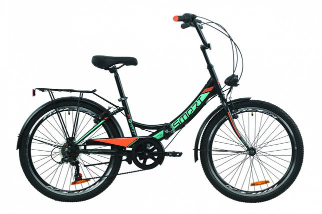 Велосипед 24" Formula SMART 7 з ліхтарем 2020 (чорно-фіолетовий), фото 2