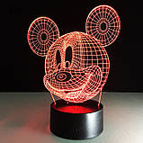 3D Світильник "Міккі Маус", Дитячі подарунки, Ідеальний подарунок для вашої дитини, фото 6