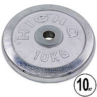 Млинці для штанги (диски) 10 кг хромовані d-30мм HIGHQ SPORT ТА-1454