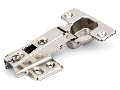 Меблева петля для ДСП накладна з посиленою монтажною планкою Slide-on GIFF Т1 d=35 Н=0 нікель