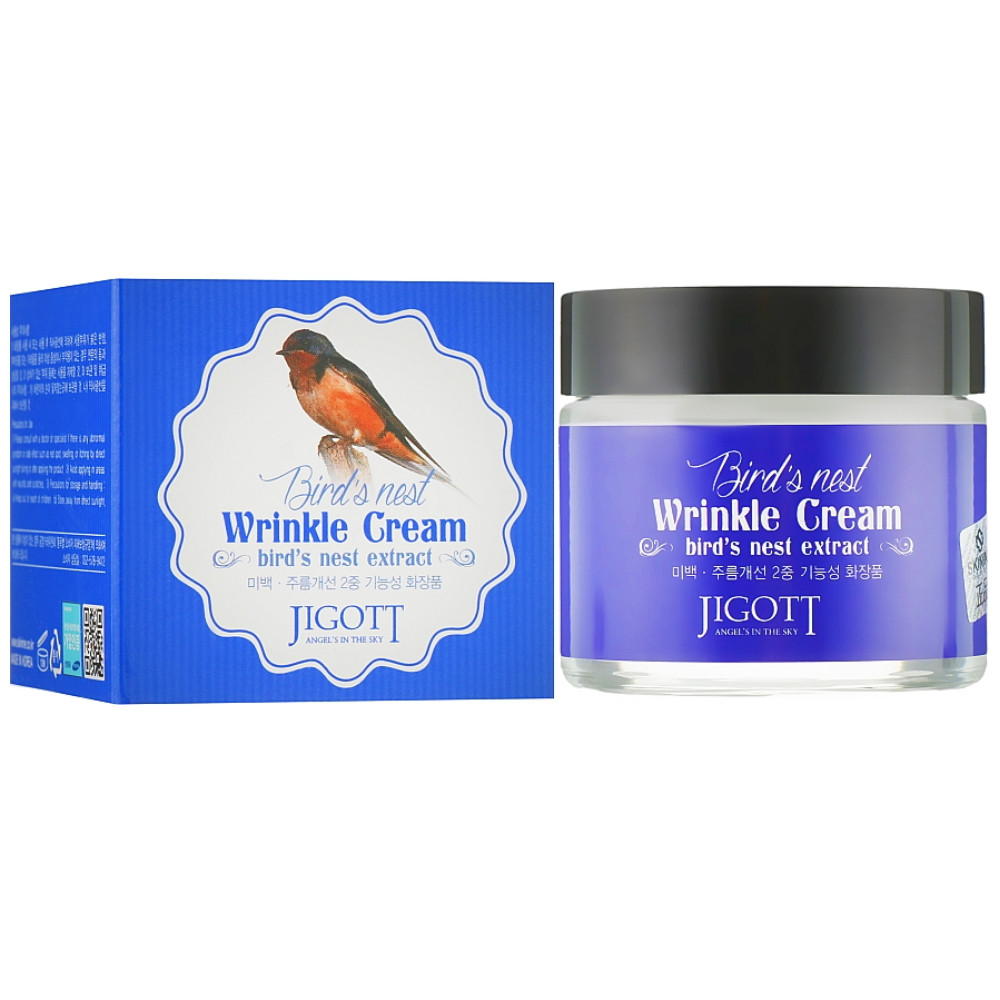 Антивіковий крем для обличчя з екстрактом ластівчиного гнізда Jigott Bird's Nest Wrinkle Cream 70 мл, фото 1