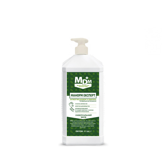 Спиртовий Антисептик 70% Manorm Expert 1000 мл - з дозатором, фото 1