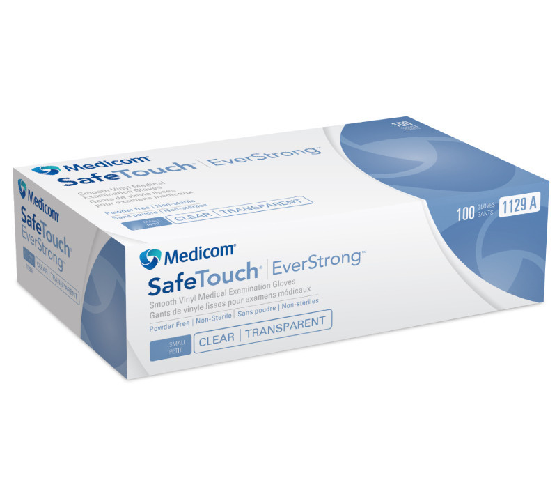Рукавички вінілові M (7-8) оглядові, неопудрені, нестерильні Medicom Safe Touch