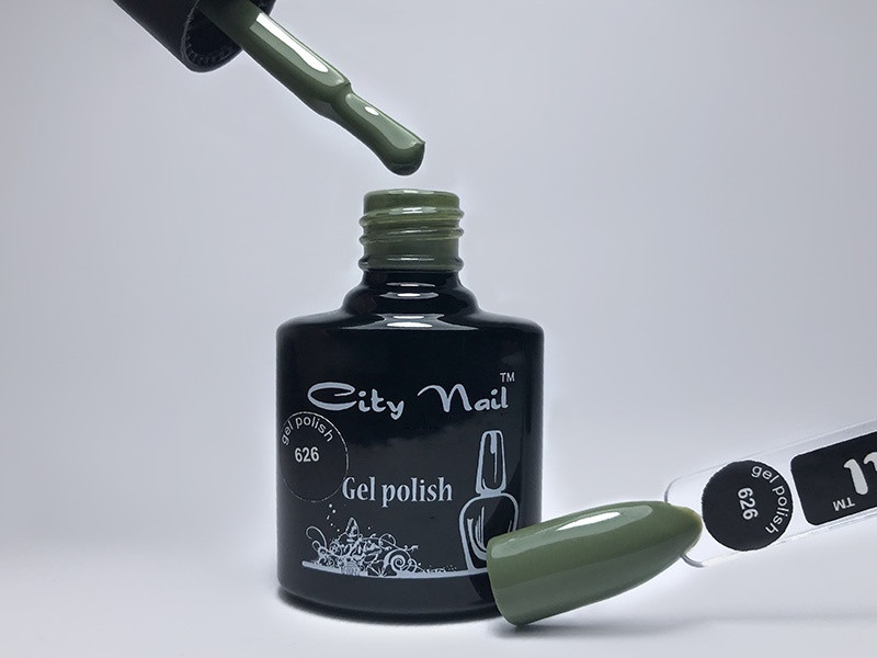 Гель-лак оливковий хакі CityNail №626 ( темно-зелений Dark Olive темна олива ) 10 мл, фото 1