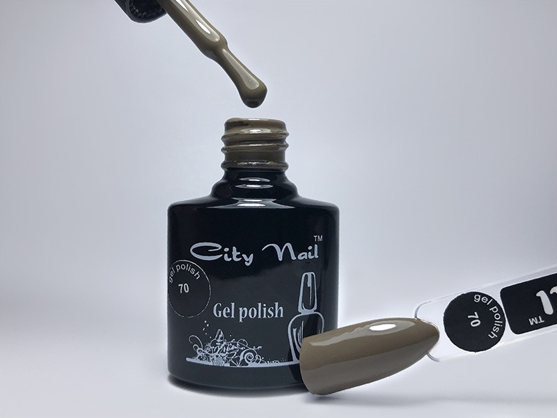 Темно-сірий гель лак CityNail 70 ( Гель-лак кольору мокрого асфальту ) 6мл, фото 1
