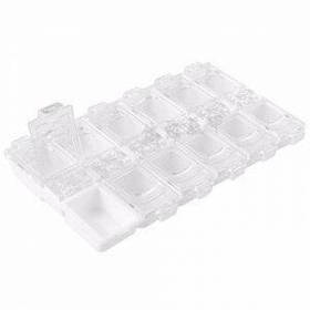 Пластикова коробка для страз (колір білий 12 секцій)