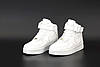 Чоловічі та жіночі зимові кросівки Nike Air Force Winter 1 White High Найк Аір Форс 1 білі шкіра з хутром, фото 4