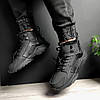 Чоловічі зимові кросівки Nike Air Huarache Acronym City Black Winter fur (Чорні) Найк Хуарачі текстиль хутро, фото 3