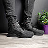 Чоловічі зимові кросівки Nike Air Huarache Acronym City Black Winter fur (Чорні) Найк Хуарачі текстиль хутро, фото 8