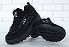 Жіночі зимові кросівки Fila Disruptor II FUR Black (чорні) Взуття Філа Дизраптор 2 Вєтнам низькі натуральний замш хутро 36,38 р, фото 8