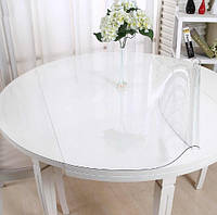 Круглая скатерть мягкое стекло Soft Glass Покрытие на круглый стол Диаметр - 1.0м (толщина 0.5 мм) Прозрачная