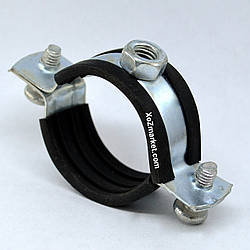 Труботримач із гайкою Ø 1/2" ➡️ Хомут для труб із гумовою прокладкою