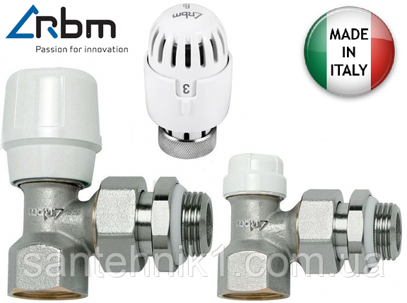 Комплект під'єднання радіаторів RBM JET-LINE (Італія) кутовий 1/2", фото 1
