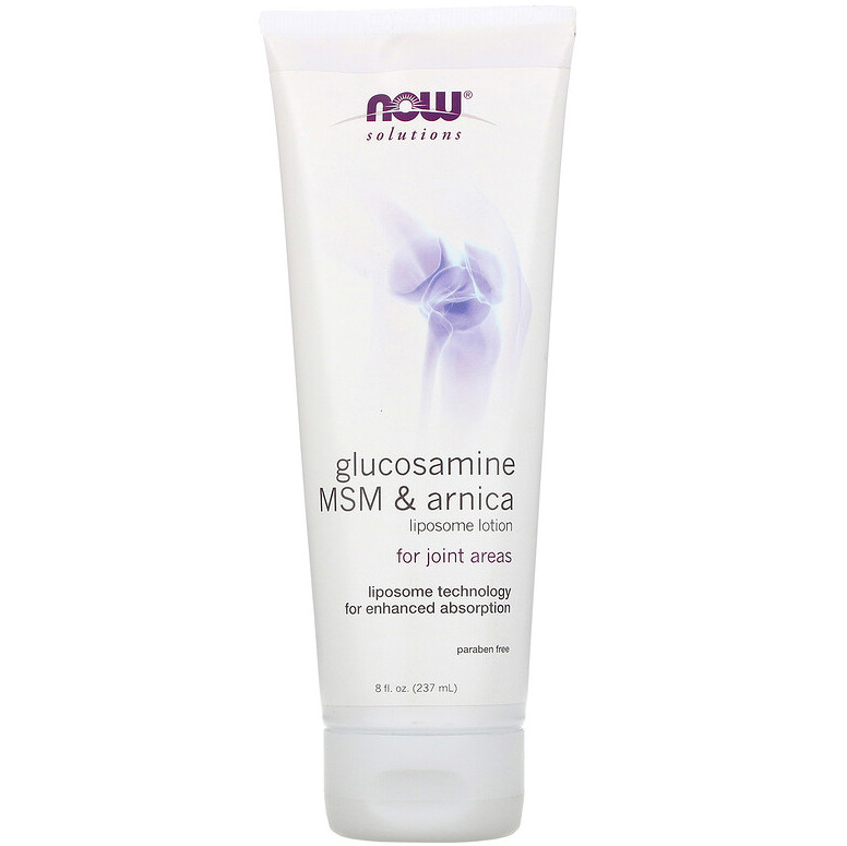 Ліпосомний лосьйон NOW Foods "Glucosamine MSM&Arnica Liposome Lotion" з глюкозаміном, MСM та арнікою (237 мл), фото 1