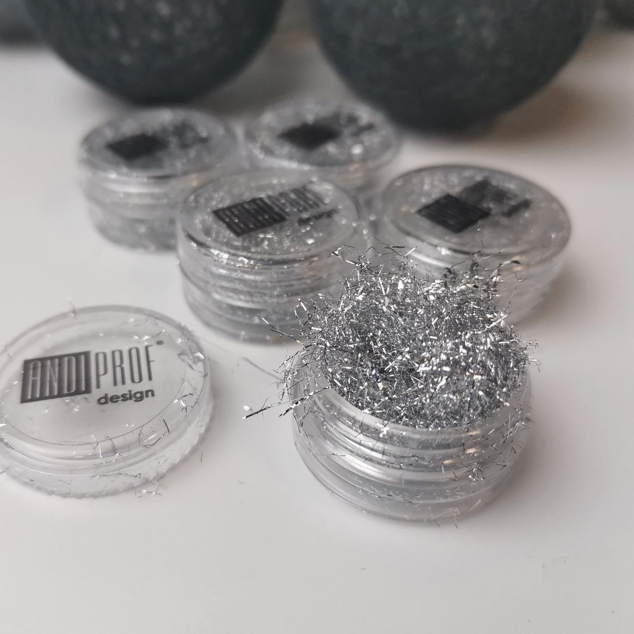 Поталь. Сусальне золото для манікюру Andi Prof срібло