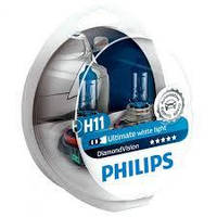 Лампа фари H11 12V 55W PGJ19-2 Diamond Vision 5000K (hilips)