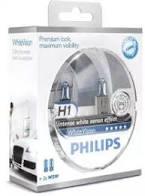 Лампа фари H1 + W5W WhiteVision ultra 12V 55W P14,5s (+60%) (3700K)( Philips)