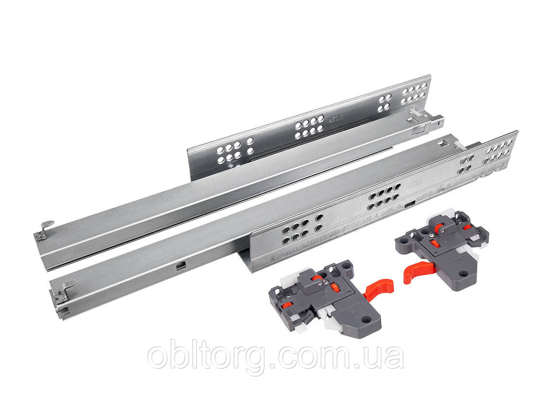 Меблева направляюча L=450mm прихованого монтажу з відштовхувачем Clip 3D GIFF PRIME (для ДСП 18 мм), фото 1