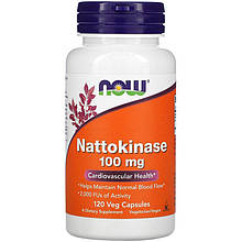 Натокіназа NOW Foods "Nattokinase" 100 мг, здоров'я серцево-судинної системи (120 капсул)