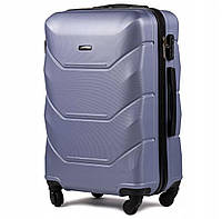 Пластиковый чемодан дорожный 25x45x65 см Wings 147 сиреневый, размер М (средний), чемодан поликарбонат