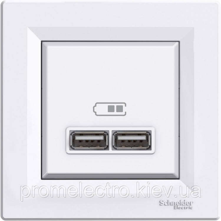 Розетка Schneider-Electric Asfora USB біла (EPH2700221)