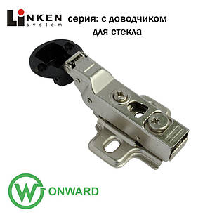 Петля вкладна для скла з доводчиком і заглушкою декоративної Clip-on Linken System