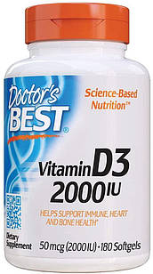 Doctor's Best Vitamin D3 2000 IU 180 гелевих капсул